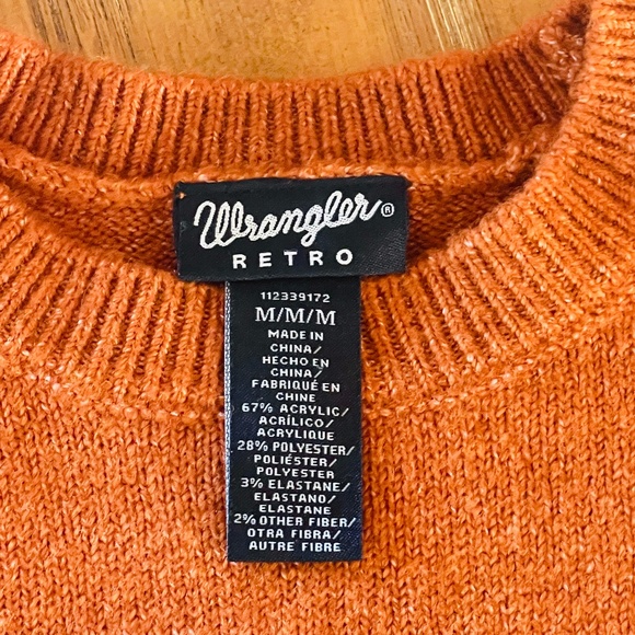 Wrangler Retro Horseshoe Crewneck Sweater Western NFR Fall Rodeo Country Medium - Picture 3 of 6